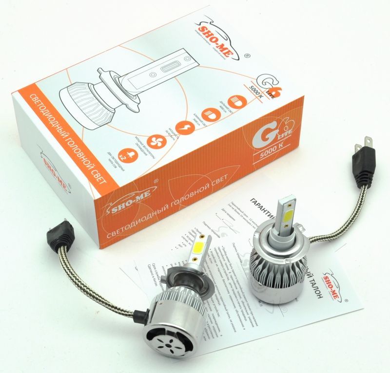 Лампы светодиодные H7 LED SHO-ME 12V 36W 5000K 2 шт