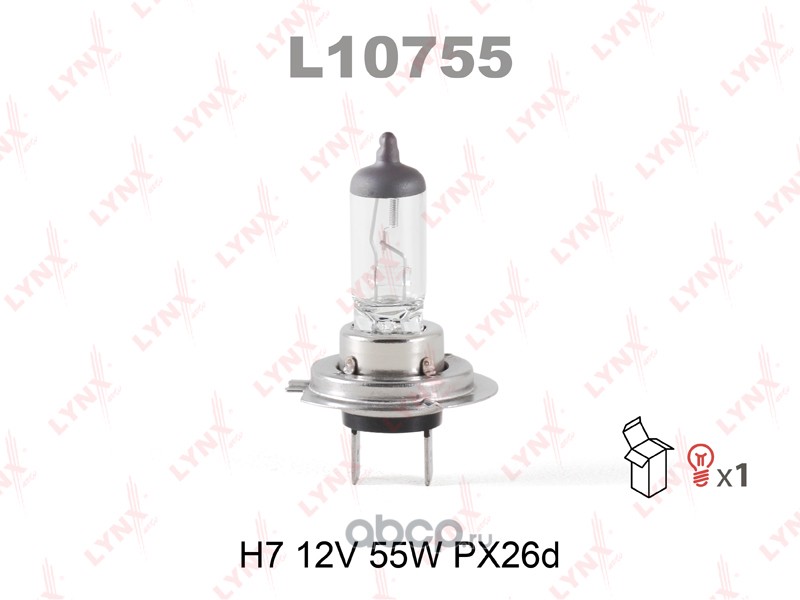 Лампа галоген H7 LYNX 12V 55W PX26D