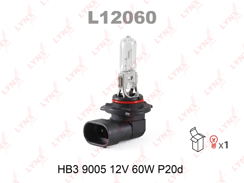 Лампа галоген HB3 LYNX 12V 60W P20d