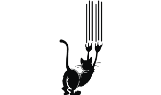 Наклейка Кошка точит когти