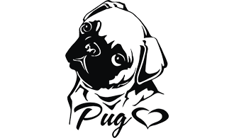 Наклейка Pug love